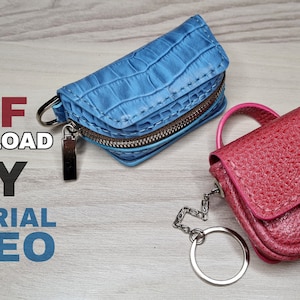 PDF pattern _ 2 Leather keychain patterns _ PDF download _ leather DIY _ leather working _ trend keychain _ tutorial video