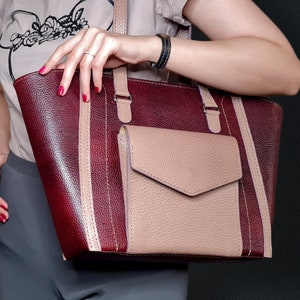 PDF Pattern _ Lederhandtasche Schnittmuster _ Tutorial Video _ Tragetasche Schnittmuster _ DIY _ Leder Tragetasche Schnittmuster _ Schultertasche Schnittmuster