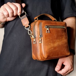 Patron PDF _ Patron de sac bandoulière en cuir _ Patron numérique _ Travail du cuir _ Sac homme _ Sac en cuir _ Tutoriel vidéo _ Fait main _ DIY