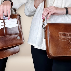 Ledertasche Schnittmuster _ PDF Schnittmuster _ PDF Schnittmuster _ digitales Schnittmuster _ DIY Tasche _ Tutorial Video _ Ledertasche _ Taschen nähen _ Lederbearbeitung