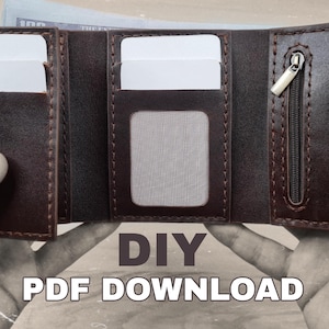 3fach Geldbörse Schnittmuster _ Digital Schnittmuster _ PDF Schnittmuster _ Tutorial Video _ Portemonnaie Schnittmuster _ Arash _ Lederbearbeitung _ Leder Schnittmuster