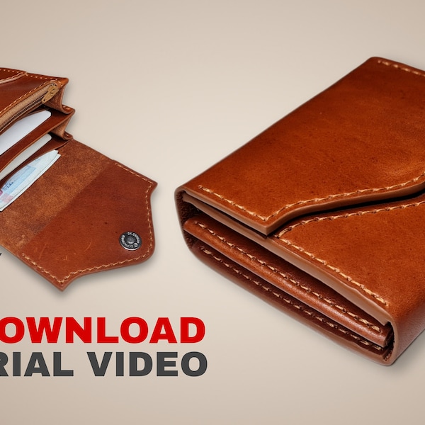 PDF pattern _ leather wallet pattern _ tutorial video _ DIY _ leather working _ wallet pattern _ digital pattern _ handmade wallet