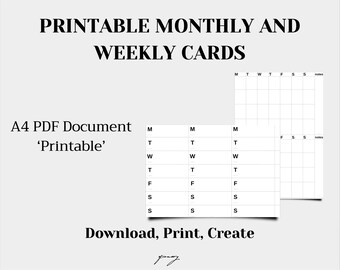 Printable Monthly and Weekly Notepads - Instant Download