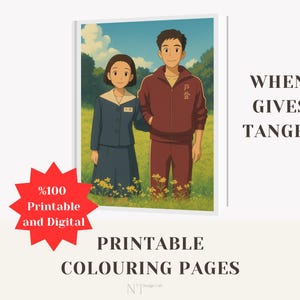 Quand la vie vous donne des mandarines à colorier K-Drama | Art numérique imprimable | Cadeau pour fan de drame coréen | Feuille de coloriage Kdrama esthétique PDF