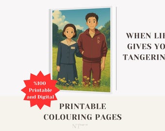 When Life Gives You Tangerines K-Drama Coloring Pages | Printable Digital Art | Korean Drama Fan Gift | Aesthetic Kdrama Coloring Sheet PDF