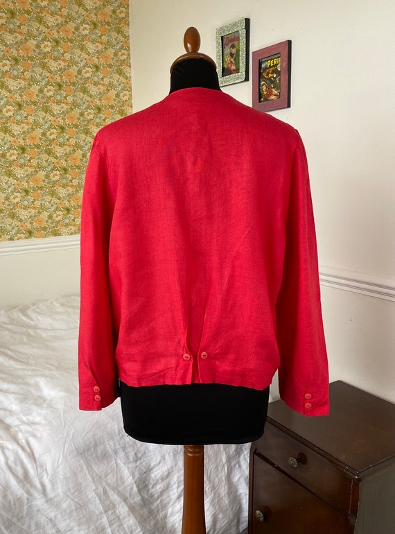 Raspberry pink/red spring jacket/blouse size M by… - image 3
