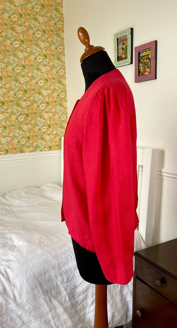 Raspberry pink/red spring jacket/blouse size M by… - image 2