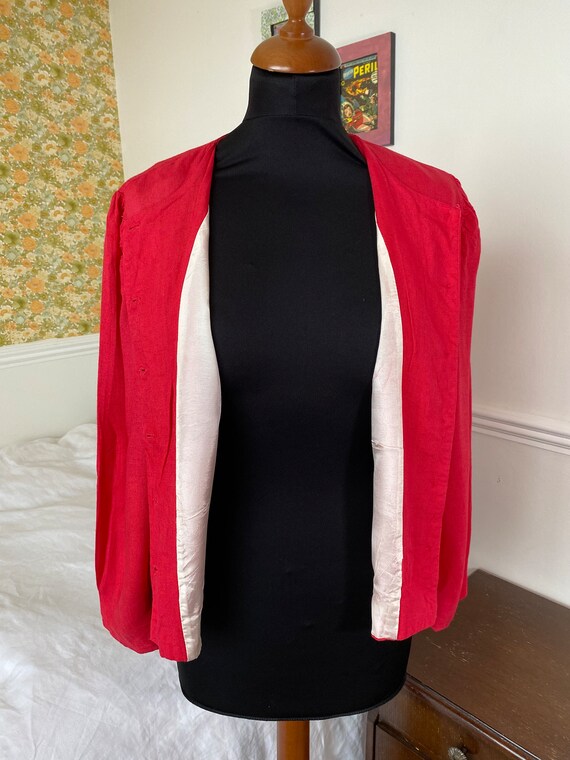 Raspberry pink/red spring jacket/blouse size M by… - image 6
