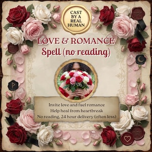 Love & Romance Spell, NO READING, Love Spell, Romance Magic, Attraction Spell, Light Magic, Attract a Partner, Attract Love, AI Art