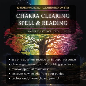 Chakra Clearing Spell, Chakra Reading, Negative Energy Clearing, Aura Clearing, Energy Clearing, Chakra Balancing, Crystal Healing, AI Art