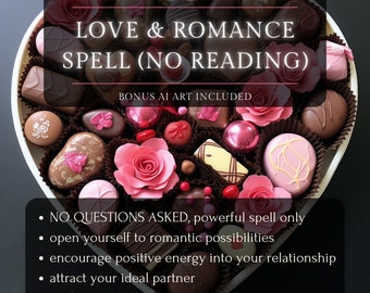 Love & Romance Spell, NO READING, Love Spell, Romance Magic, Attraction Spell, Light Magic, Attract a Partner, Attract Love, AI Art
