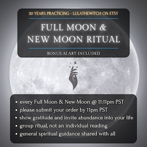 Moon Ritual, Full Moon Ritual, New Moon Ritual, Eclipse Ritual, Abundance, Joy, Love, Manifestation, Wishes, Group Ritual, AI Art