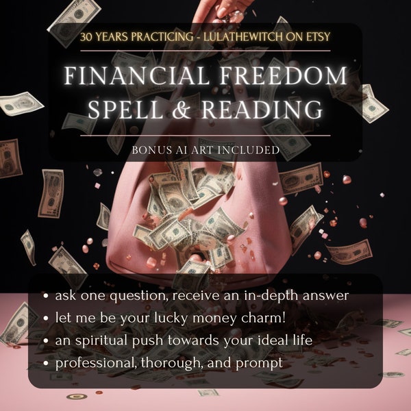 Financial Freedom Spell & Reading, Wealth, Prosperity, Debt Relief, Wealth and Abundance Spell, Same Day Casting, Real Magic Spell, AI Art