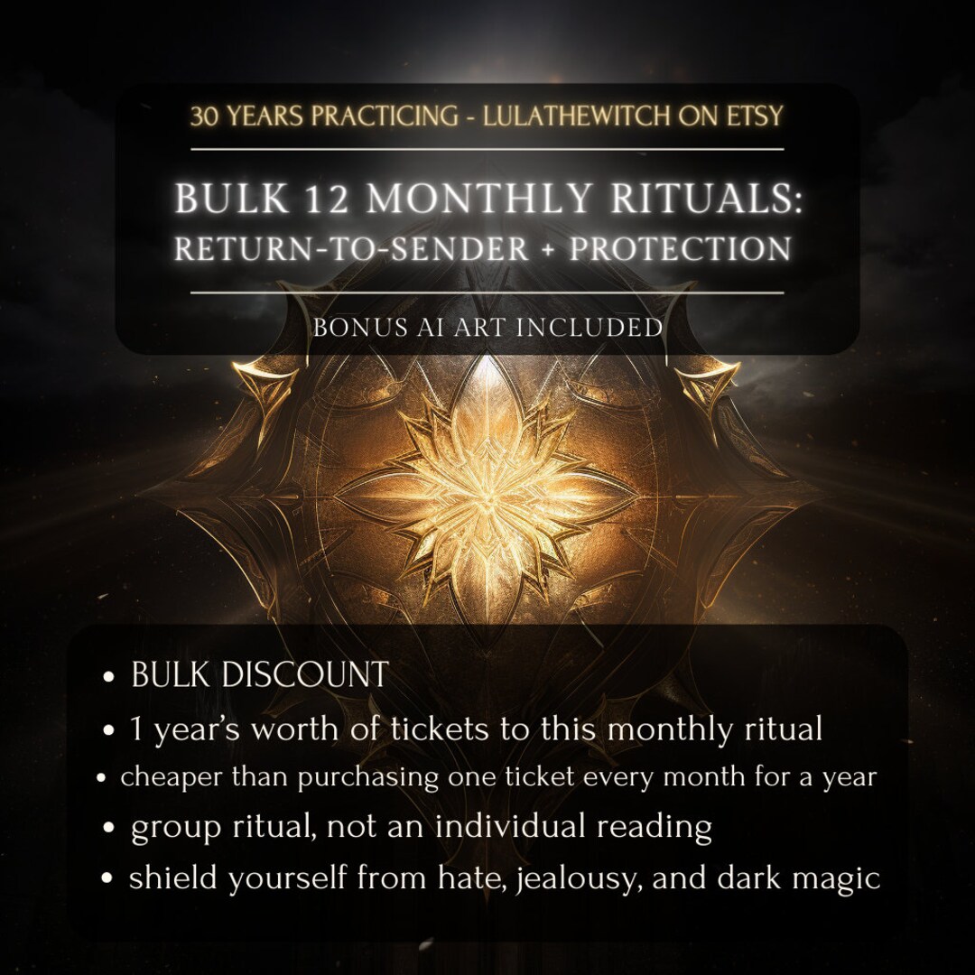 BULK 12 MONTHS of Monthly Return to Sender & Protection Ritual ...