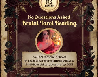 Brutal Tarot Card Reading - Ask One Question, Receive Harsh Truths, Detailed, Fast Digital Delivery with Photo Proof