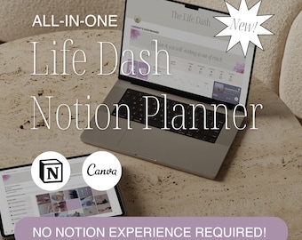 Notion Planner-  Life Dash | All-In-One Planner and Template (2025/ Dateless)