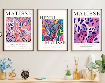 Matisse Print Set de 3, Conjunto de 3 Matisse Prints, Henri Matisse Prints Carteles de Matisse, Matisse Wall art, Matisse Digital Print