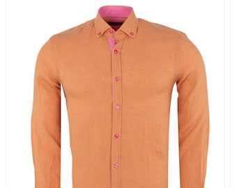 Brown Linen Long Sleeve Shirt