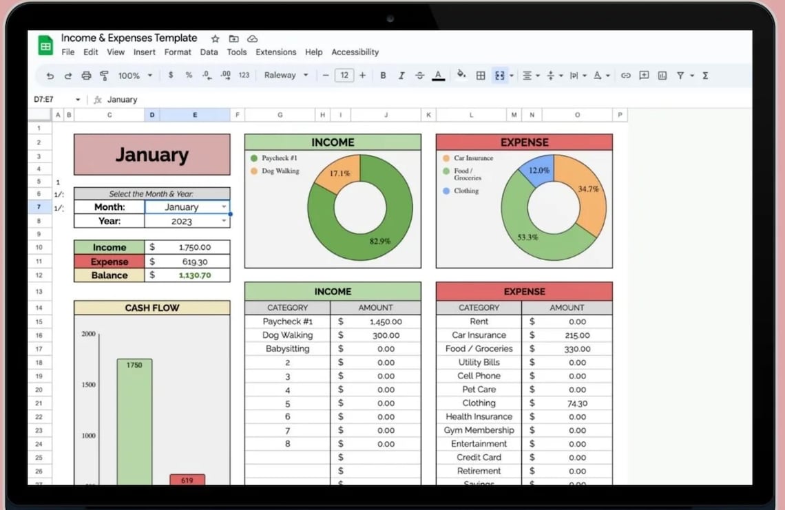 Income Vs. Expense Tracker | Google Sheets Template - Etsy