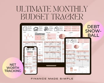 Ultimate Monthly Budget Tracker for Google Sheets, Budget Planner, Budget Template, Financial Planner, Excel Template, Budget Dashboard
