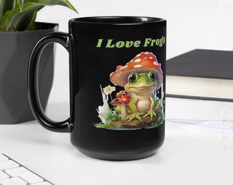 Froschbecher, lustige Froschbecher, Froschbecher, Becher für Froschliebhaber, Geschenk für Froschliebhaber, Kaffeebecher mit Frosch, Keramikbecher mit Frosch