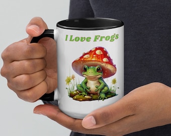 Frog mug, Funny frog mug, Frog Coffee mug, Mug for frog lover, gift for frog lover, coffee mug with frog, ceramic mug with frog
