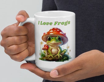 Froschbecher, lustige Froschbecher, Froschbecher, Becher für Froschliebhaber, Geschenk für Froschliebhaber, Kaffeebecher mit Frosch, Keramikbecher mit Frosch