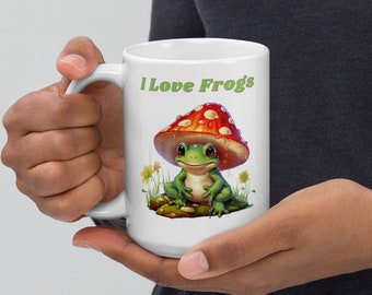 Frog mug, Funny frog mug, Frog Coffee mug, Mug for frog lover, gift for frog lover, coffee mug with frog, ceramic mug with frog