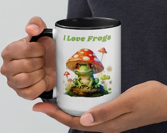 Frog mug, Funny frog mug, Frog Coffee mug, Mug for frog lover, gift for frog lover, coffee mug with frog, ceramic mug with frog