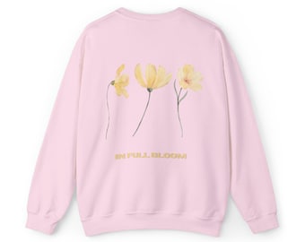 Blumen-Sweatshirt für Mädchen Floral Design Hoodie Rundhals-Sweatshirt