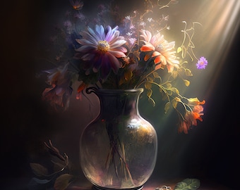 Bouquet of flowers in a vase Digital Download