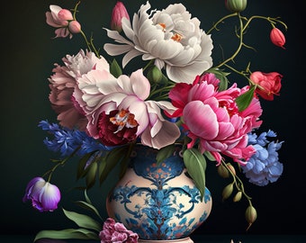 Bouquet of flowers in a vase Digital Download