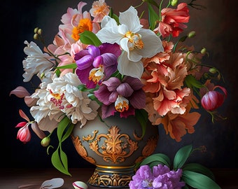Bouquet of flowers in a vase Digital Download