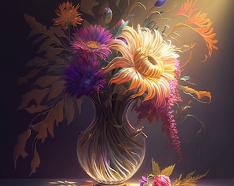 Bouquet of flowers in a vase Digital Download