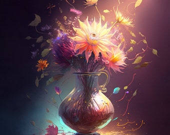 Bouquet of flowers in a vase Digital Download