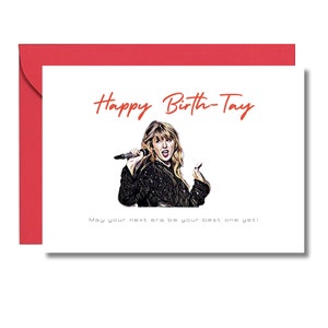 BIRTHDAY--Taylor Swift Inspired Birthday Card --- Happy Birth-Tay | Foldable Card & Envelope