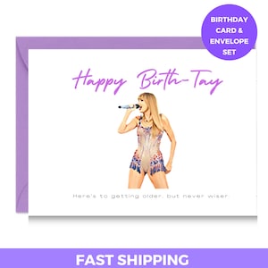 BIRTHDAY--Taylor Swift Inspired Birthday Card --- Happy Birth-Tay | Foldable Card & Envelope