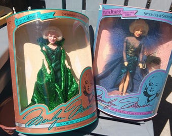 marilyn monroe doll green dress Emerald Evening and Spectacular Showgirl DSI 1993 like Marilyn Monroe
