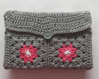 Crochet Flower and Star Envelope Book Sleeve, Handmade Gifts, Book Cover, Kindle Cover, Book Gifts, Book Lovers.