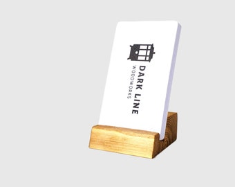 Business Card Holder - Eco-Friendly Card Display Handmade From Reclaimed Wood, Vertical