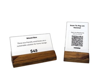 Wind-Resistant Price Tag Holder for Sustainable Outdoor Markets & Vendors - Made With Reclaimed Wood and Natural Oil Finish