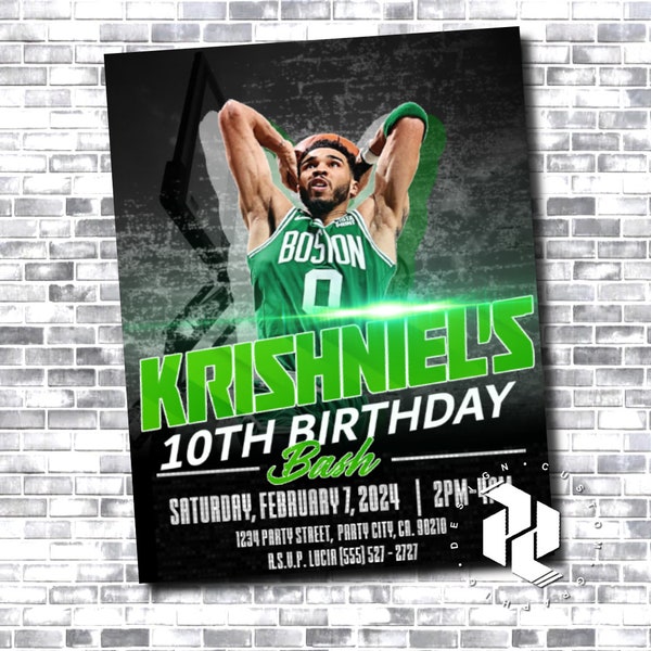 Jason Tatum Invitation - Boston Celtics - Celtics Invitation - Jason Tatum - NBA Birthday