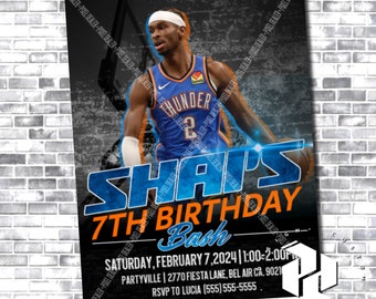 Shai Gilgeous-Alexander Invitation - Oklahoma City Thunder - Thunder Invitation - Shai Gilgeous-Alexander OKC - NBA Birthday