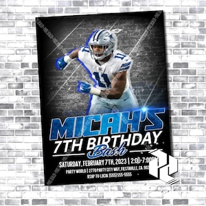 Invitation Micah Parsons - Cowboys de Dallas - Micah Parsons - Invitation de cowboys - carte d'anniversaire de cowboys - anniversaire de NFL