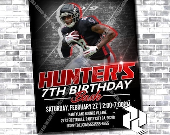 Kyle Pitts Invitation - Atlanta Falcons - Cardinals Birthday Cards - Kyle Pitts - Falcons Invitation - NFL Birthday
