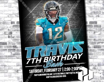 Zaproszenie Travisa Huntera - Travis Hunter - Jacksonville Jaguars - Jaguars Niestandardowa kartka urodzinowa - NFL Birthday