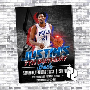 Joel Embiid Invitation - Philadelphia 76ers - Joel Embiid - Sixers Inveite - NBA Birhtday