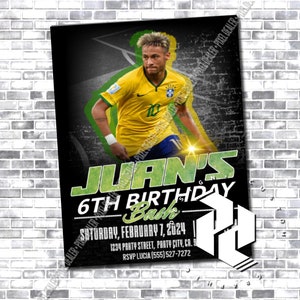Neymar Invite - Neymar da Silva Santos Júnior - Brazil - Neymar Invitation - MLS La Liga - Soccer Birthday