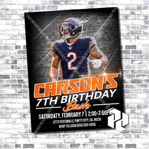 DJ Moore Einladung - Chicago Bears - Bears Einladungskarte - DJ Moore - NFL Geburtstag