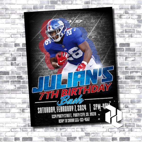 Nfl Giants Birthday Card - Etsy